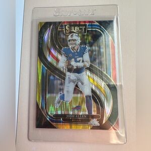 2024 Panini Select - Premier Level Josh Allen #122 Red & Yellow Shock Prizm